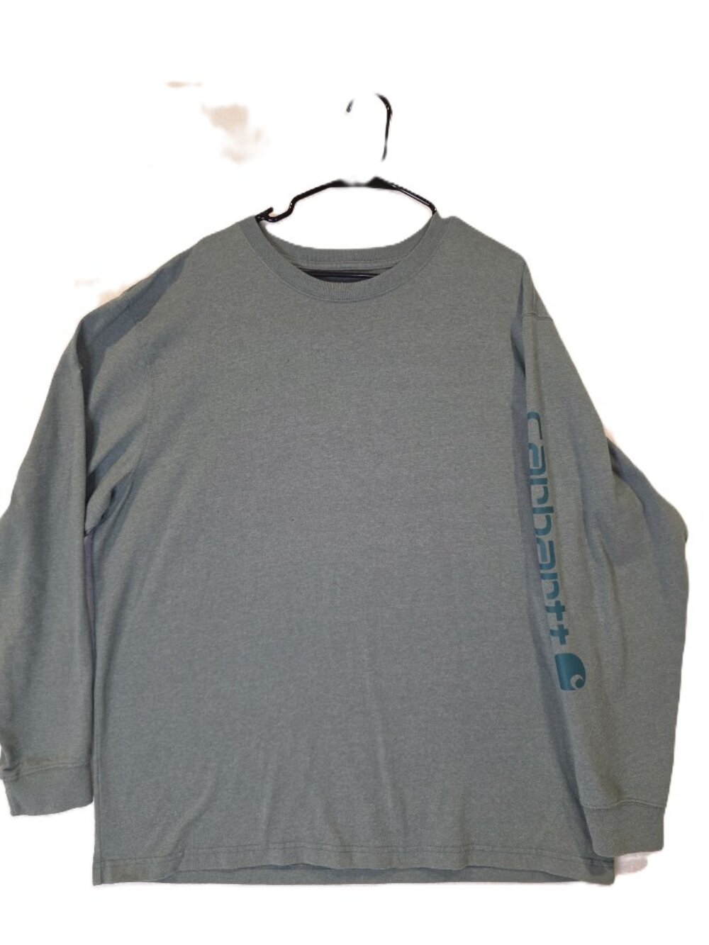 Carhartt Shirt Mens XL Loose Fit Long Sleeve Gray & Blue